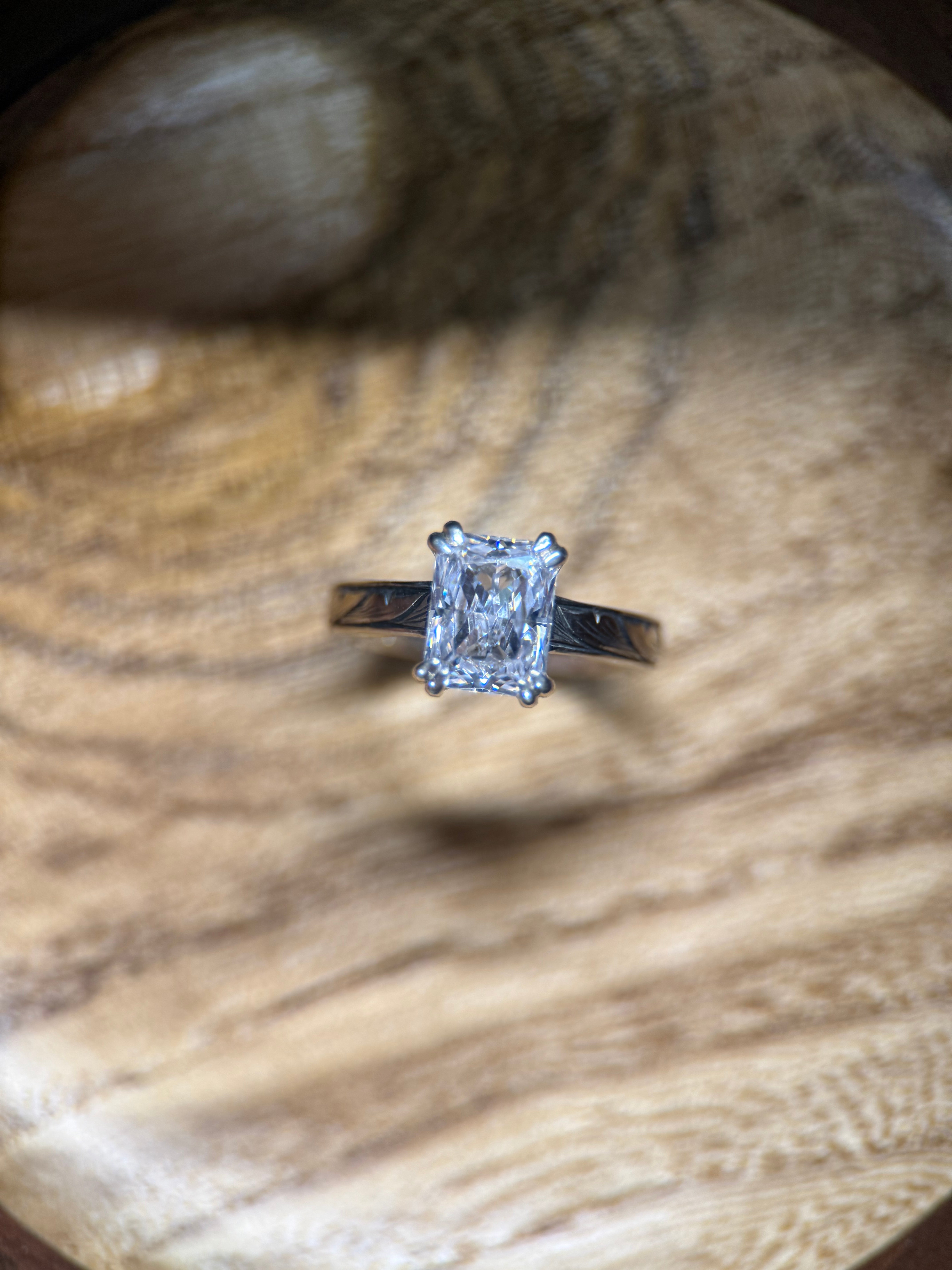 READY TO SHIP RUNNING LEAF EMERALD CUT.