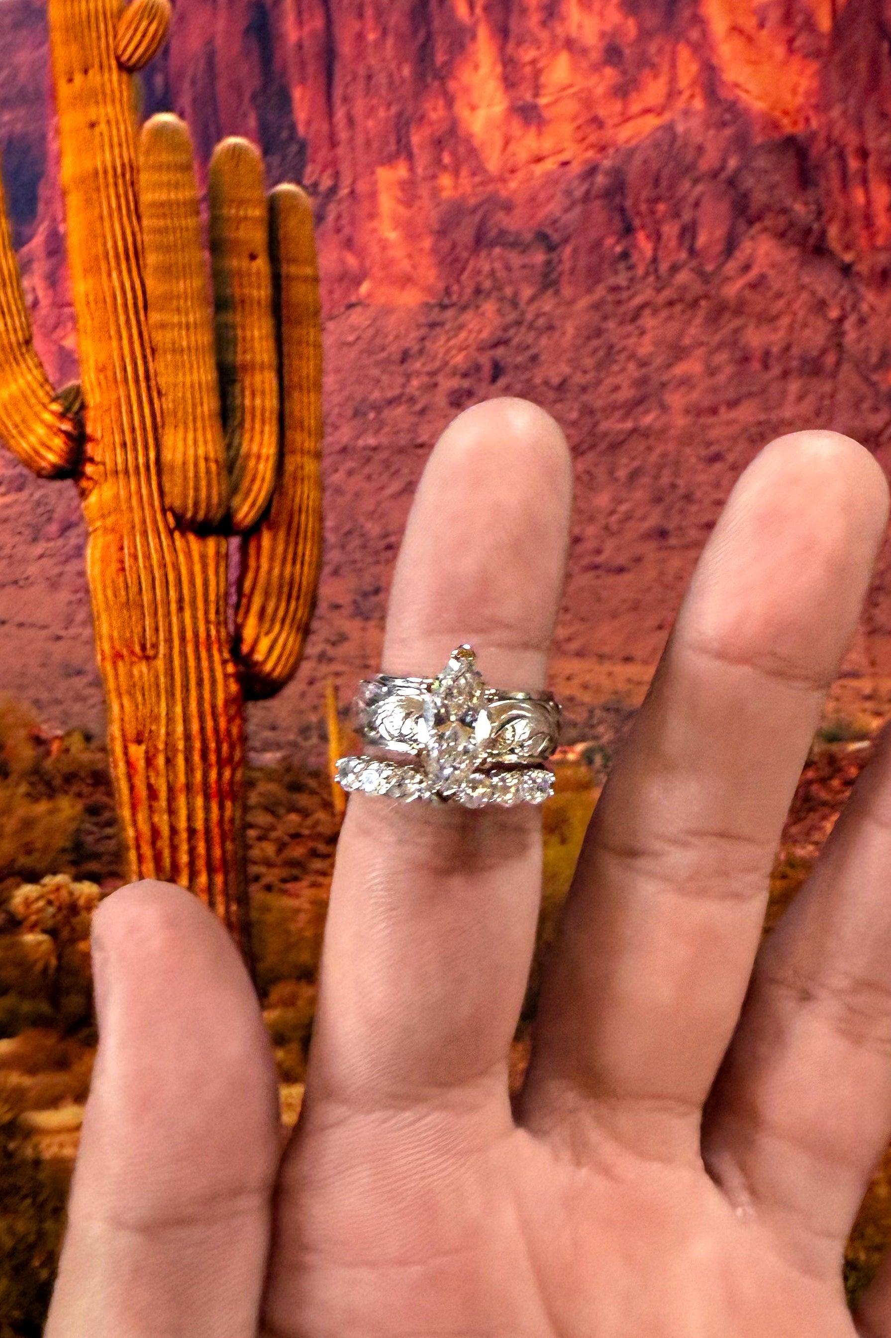OVERLAY MARQUEE ENGAGEMENT RING.