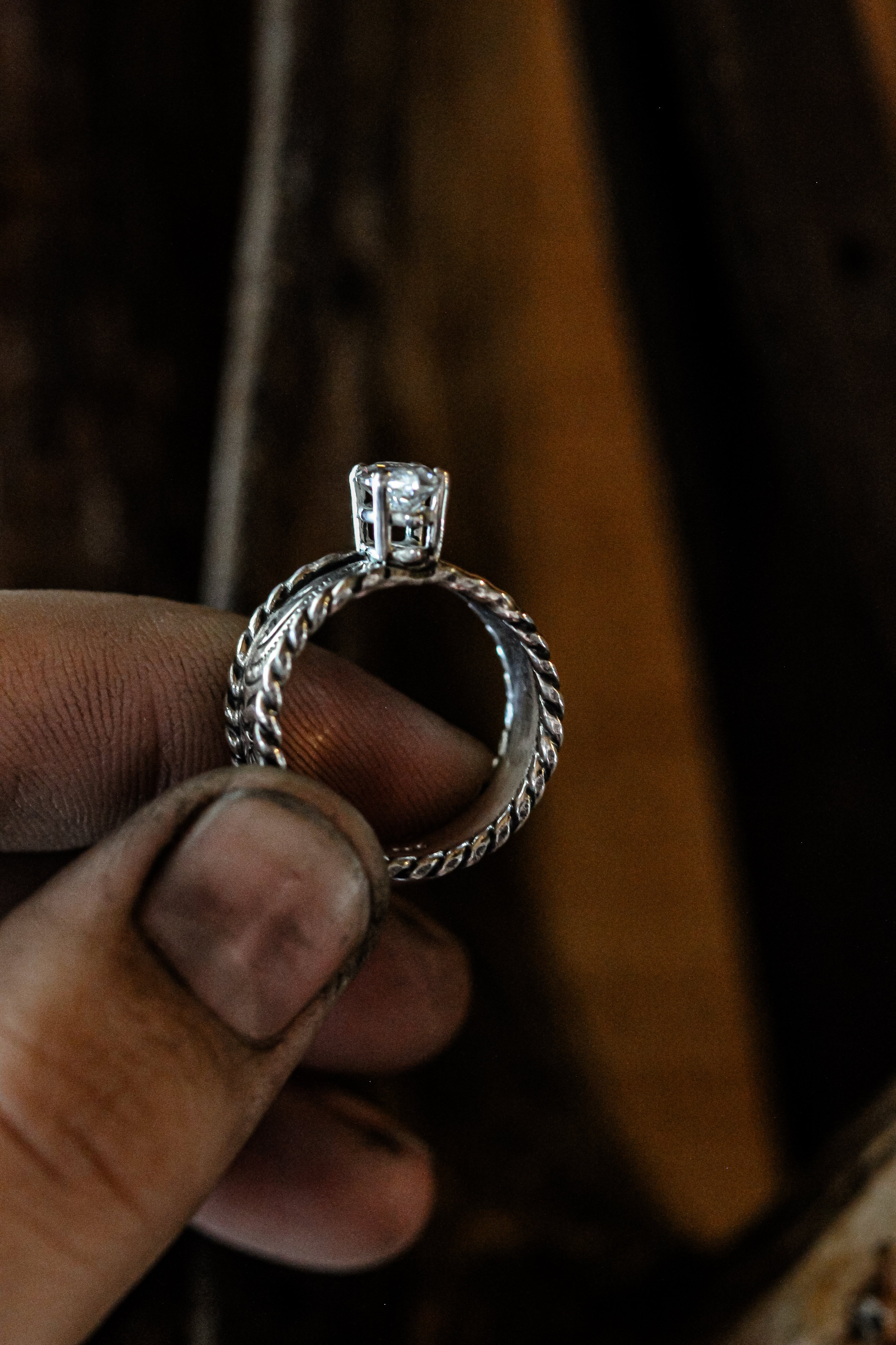 ROPE CIGAR ENGAGEMENT RING.