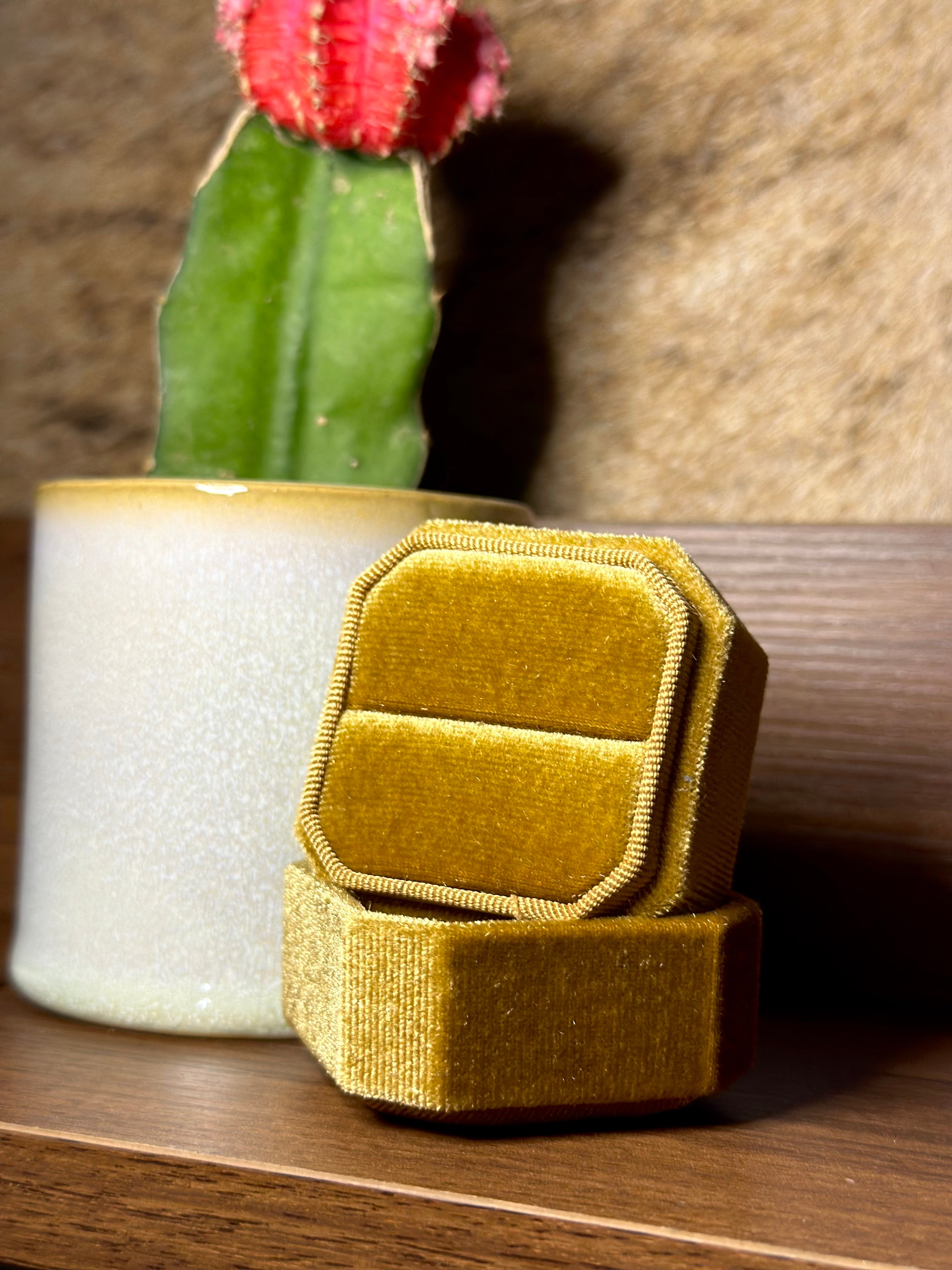Mustard Velvet Engagement Box