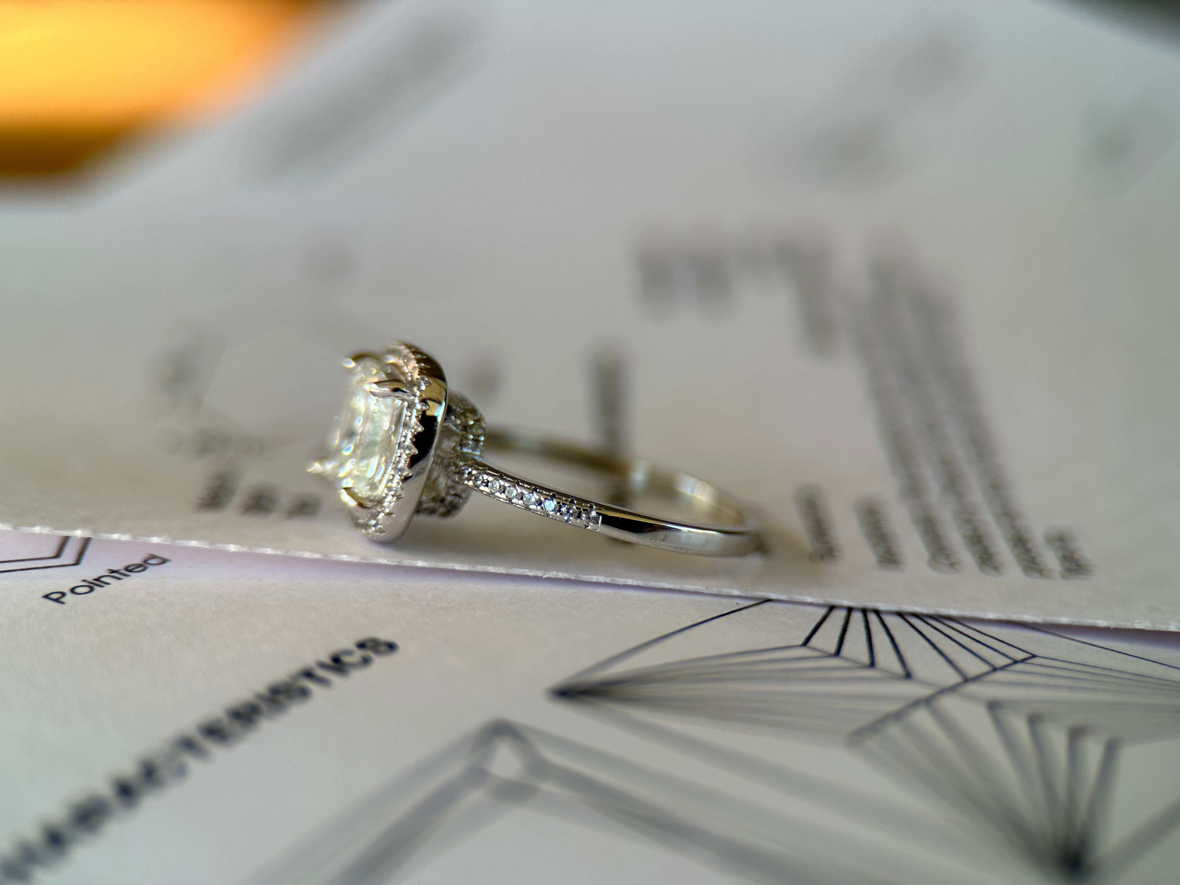 ORIGINAL CUSHION CUT TWO RING SET.