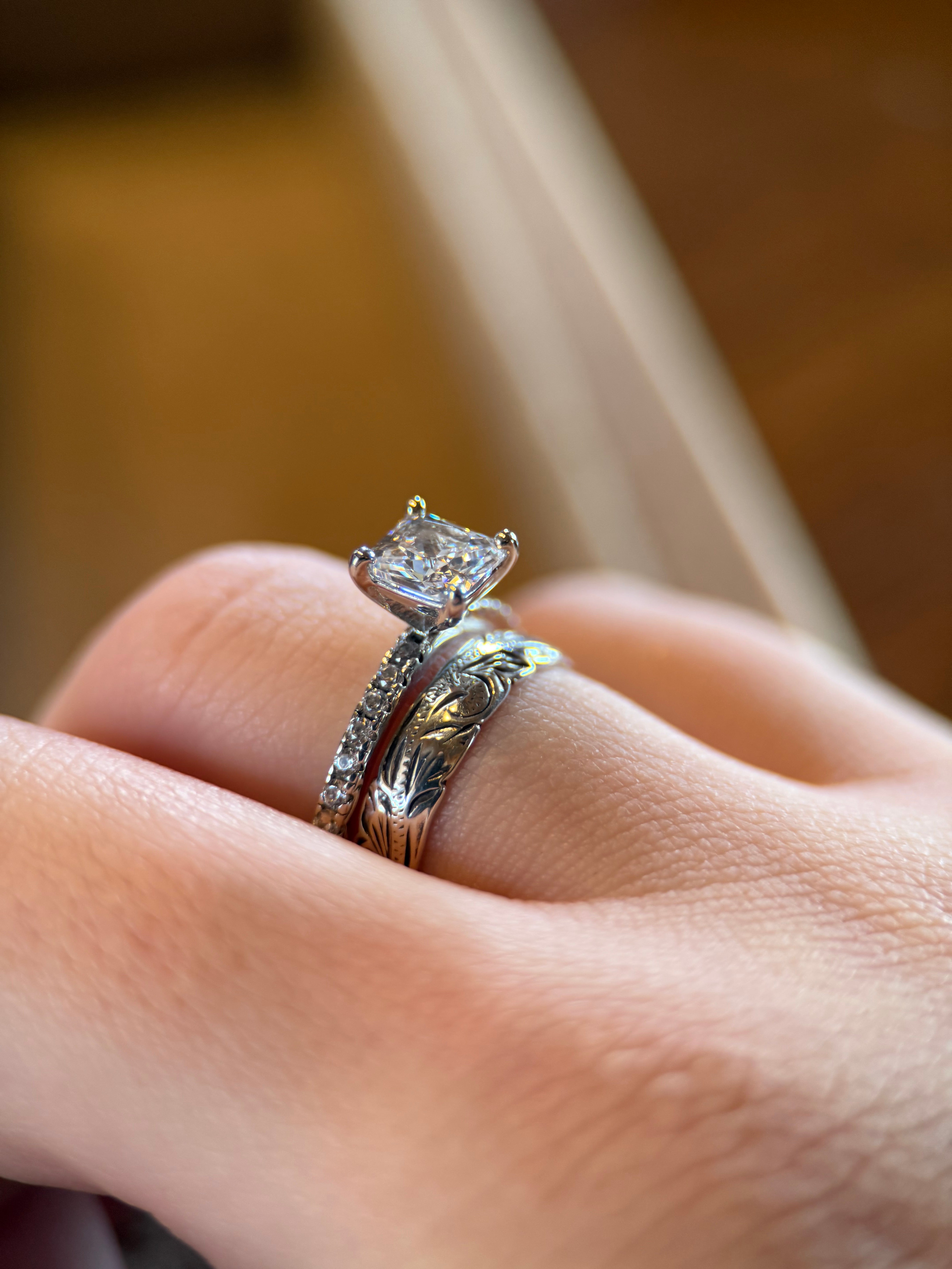 WOMENS STANDARD ENGRAVED STERLING BANDS.