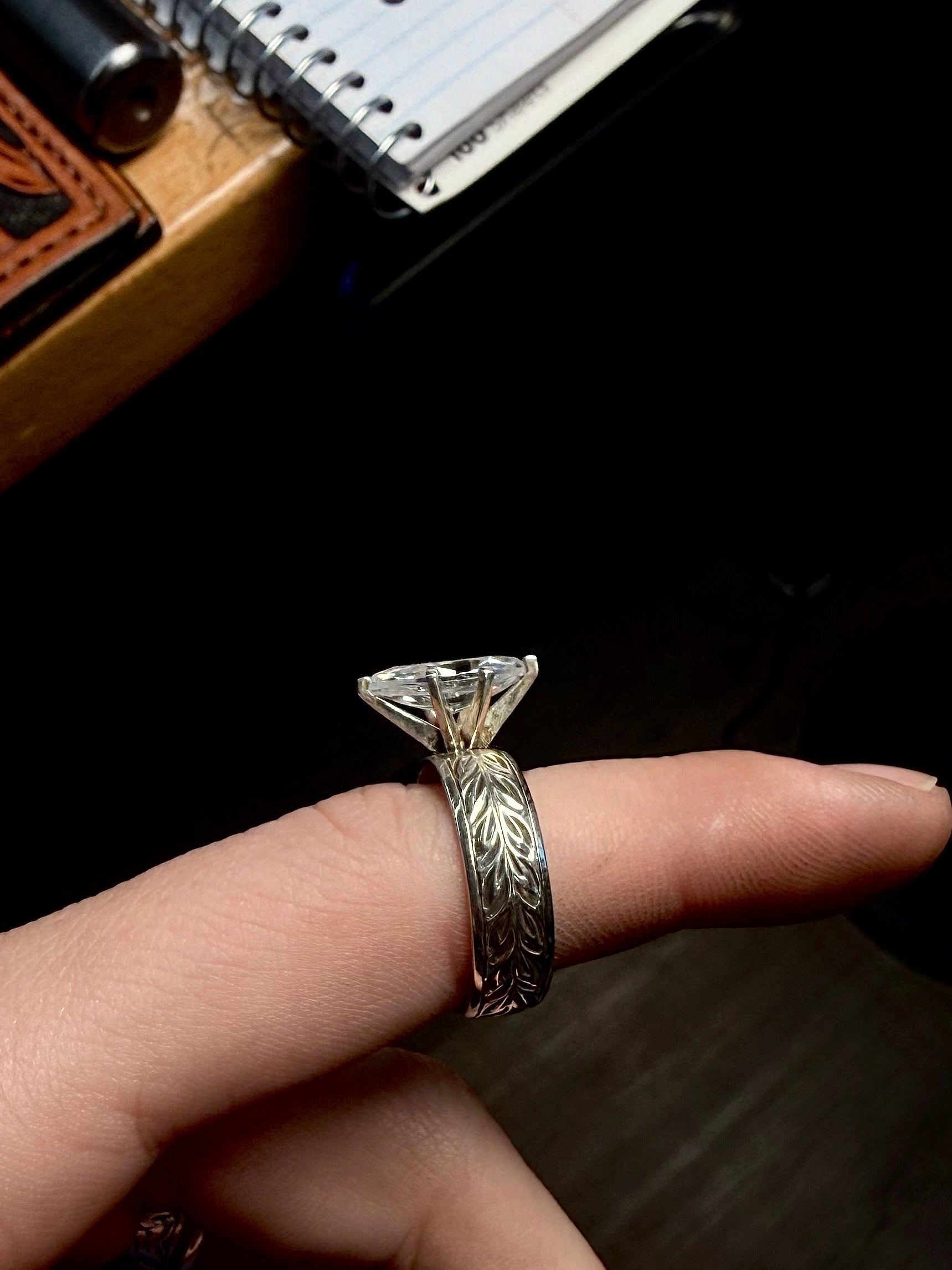 READY TO SHIP FLORAL ENGAGEMENT RING.