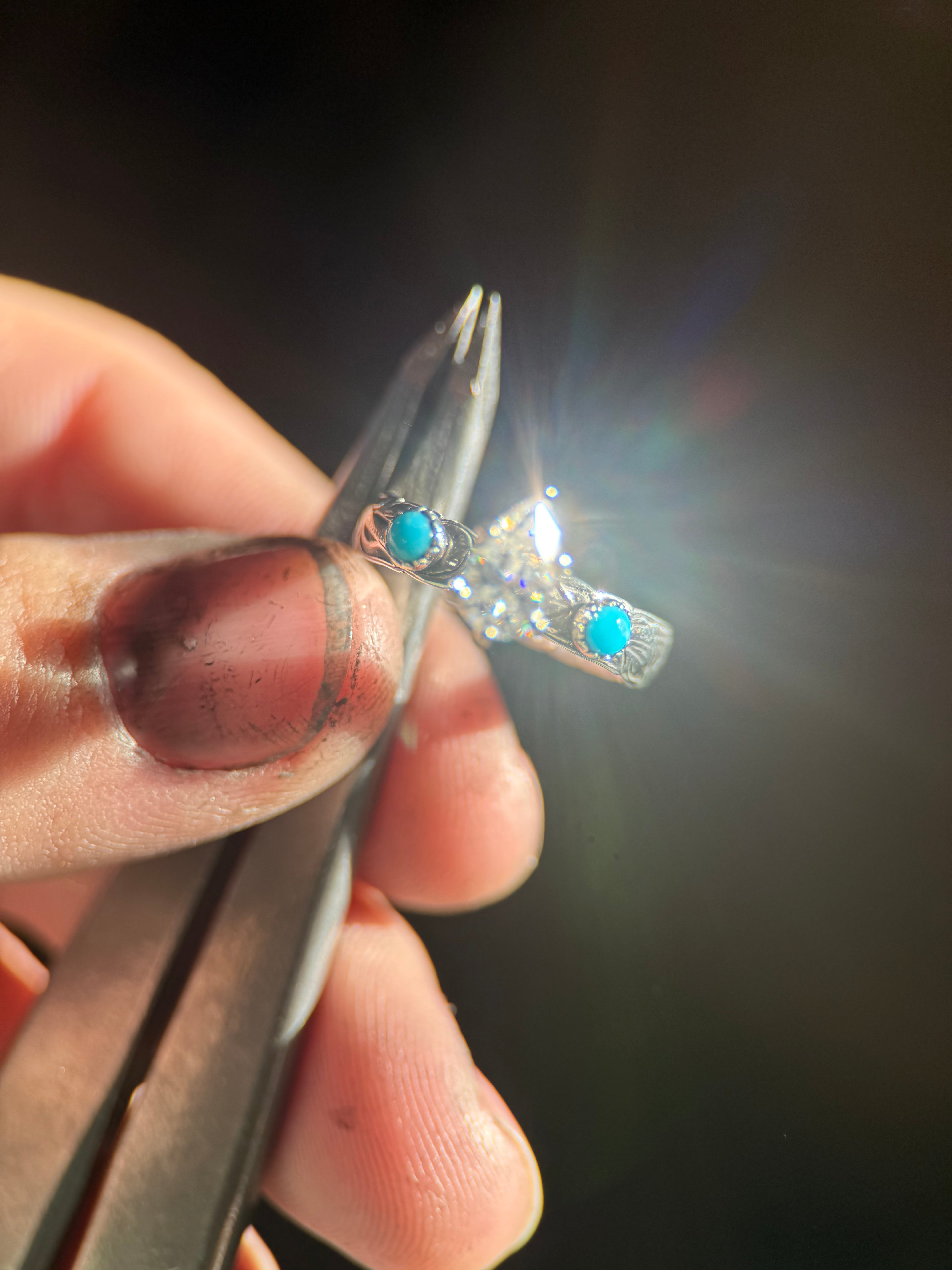 TURQUOISE ON ENGAGEMENT RING ADD ON.