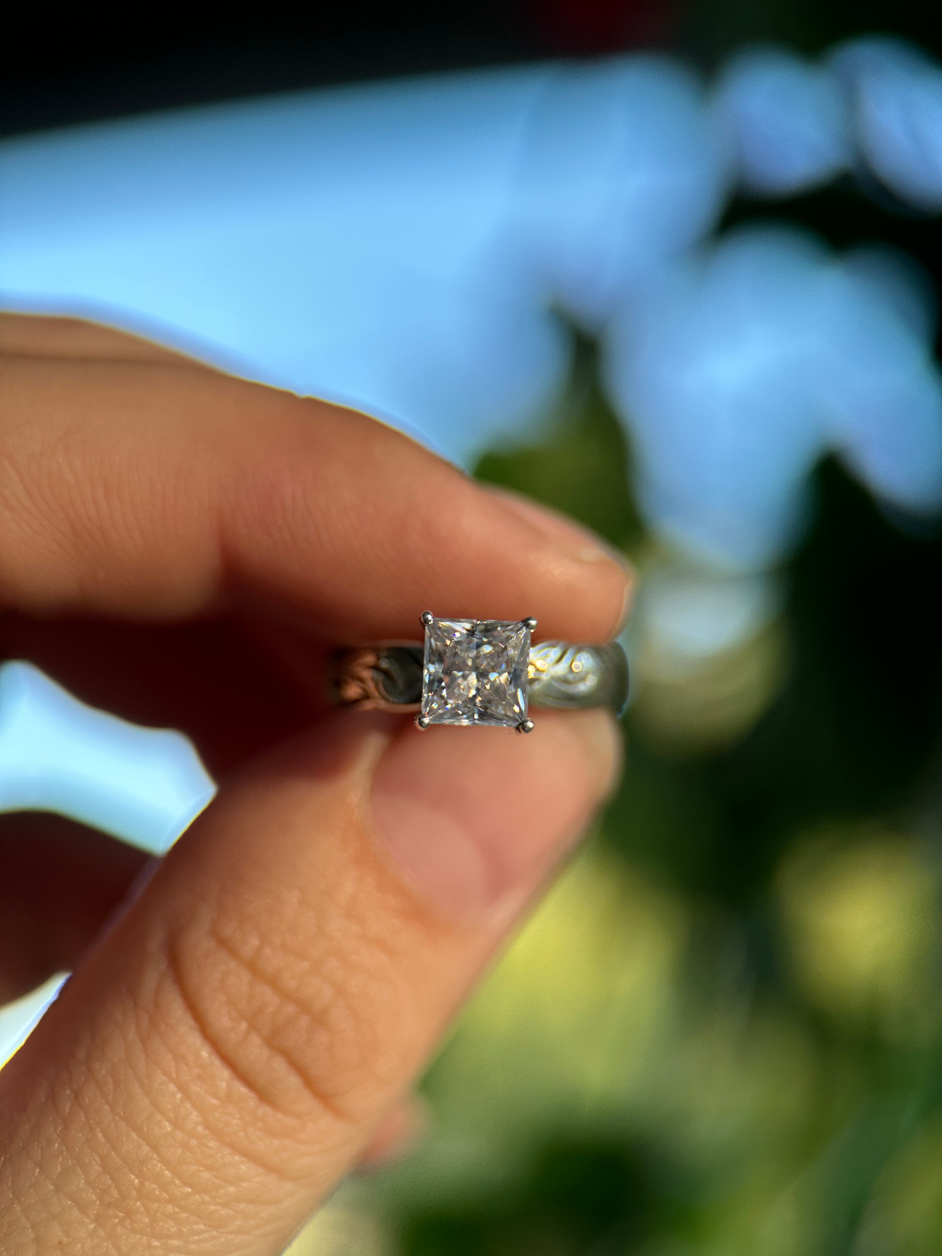 PRINCESS SOLITAIRE ENGAGEMENT RING.