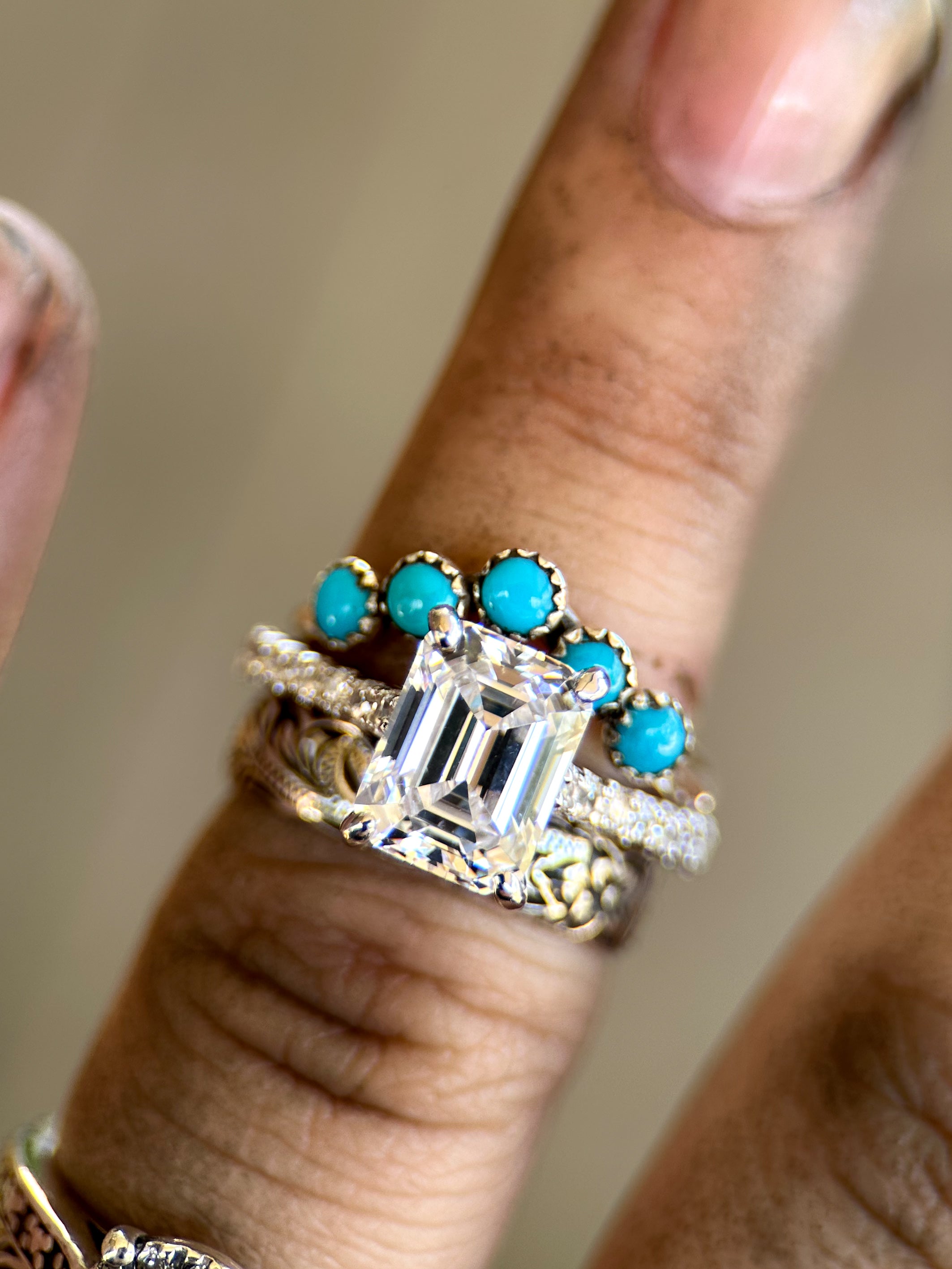 ORIGINAL EMERALD PAVE SET.