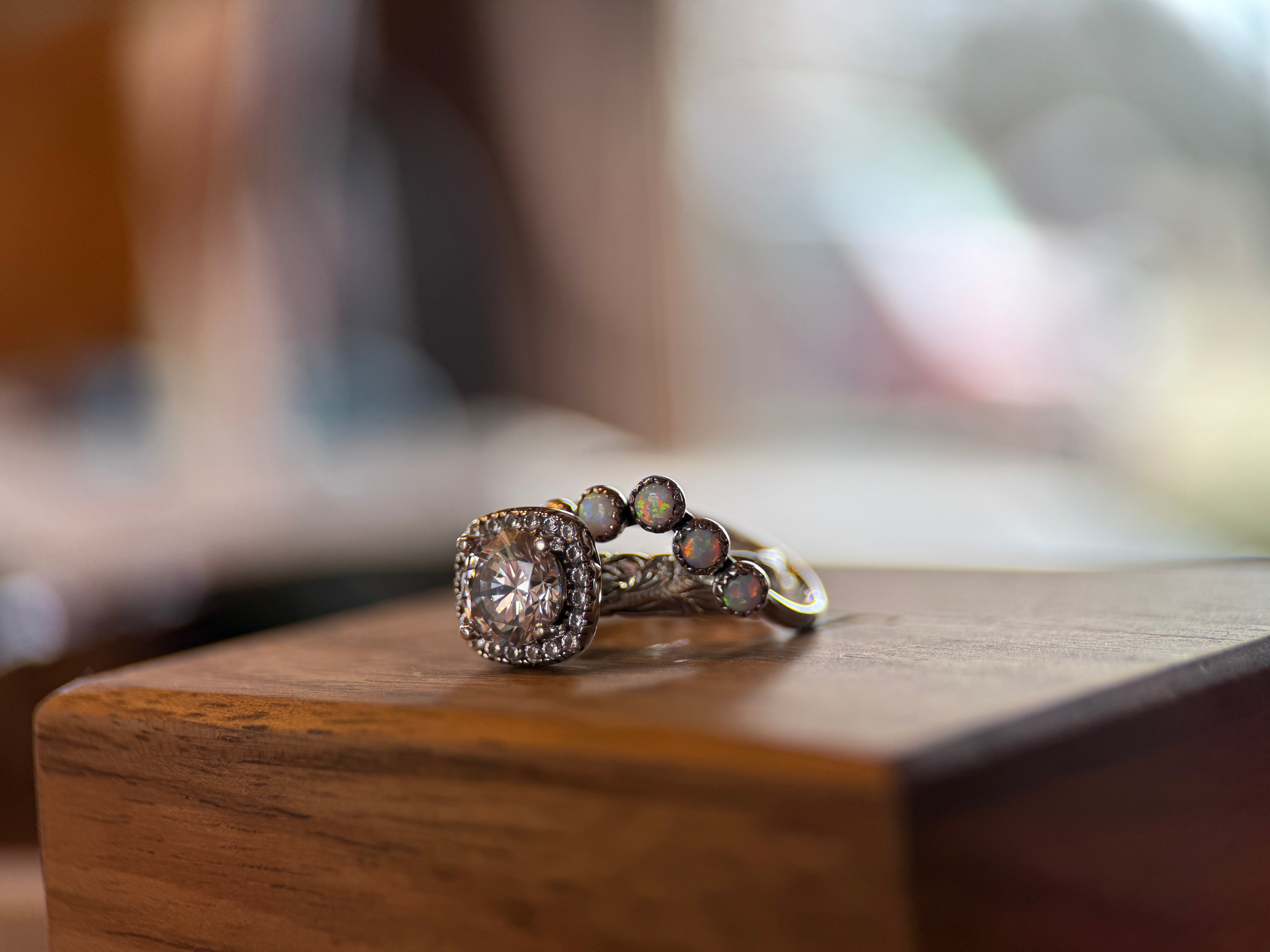 WOMENS OPAL WEDDING BANDS.