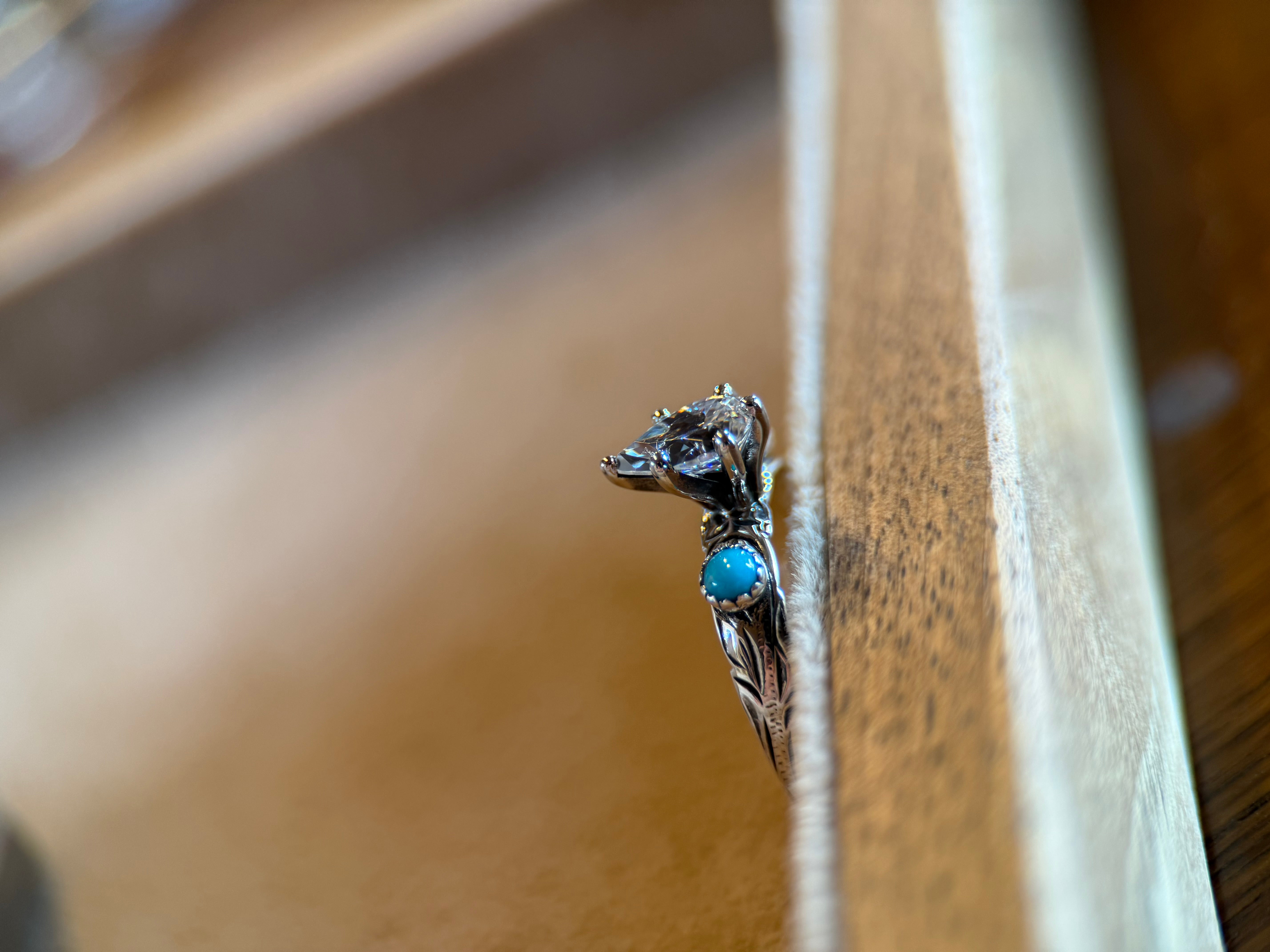 TURQUOISE ON ENGAGEMENT RING ADD ON.