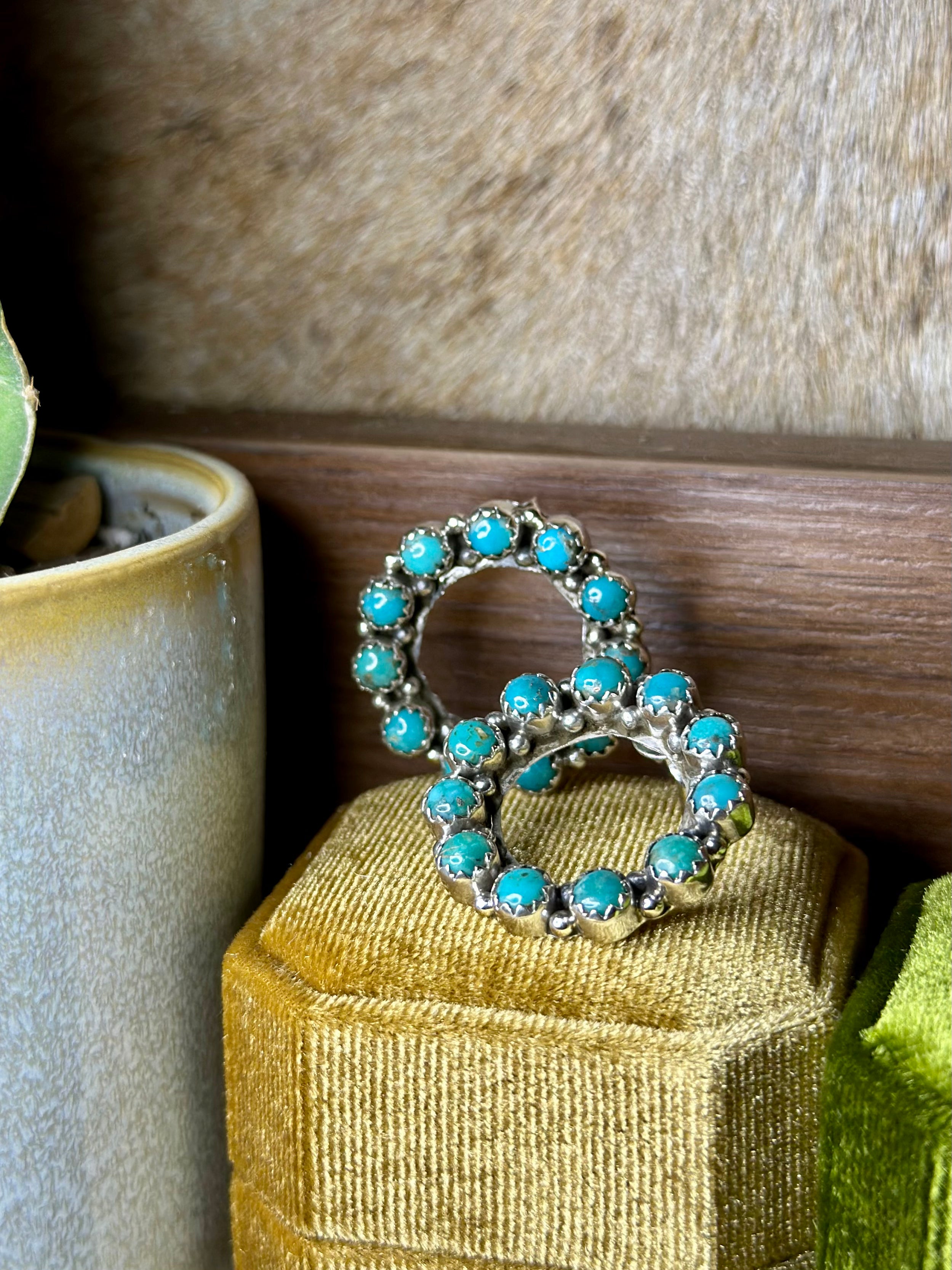 5 mm Royston Turquoise Earrings.