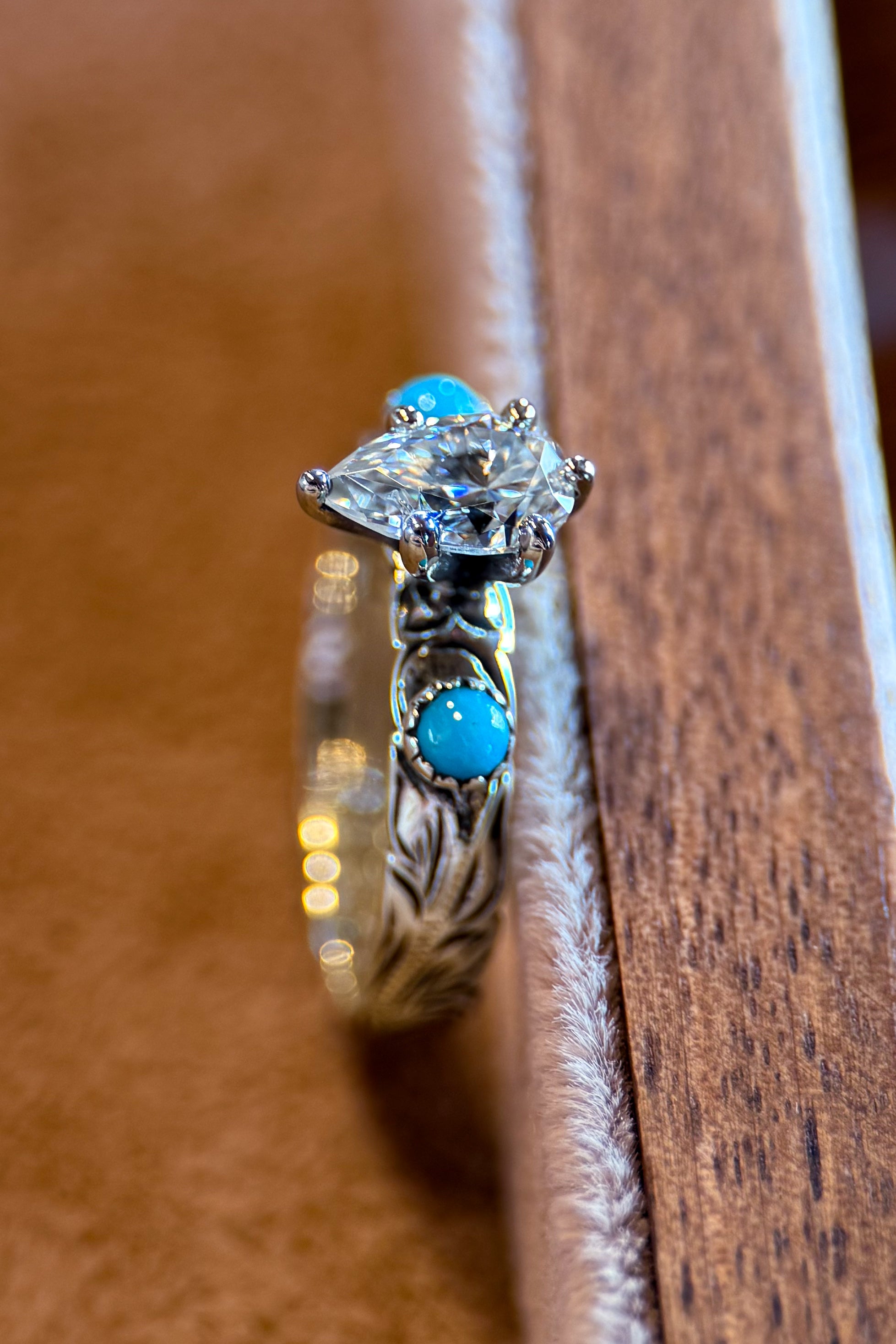 TURQUOISE ON ENGAGEMENT RING ADD ON.