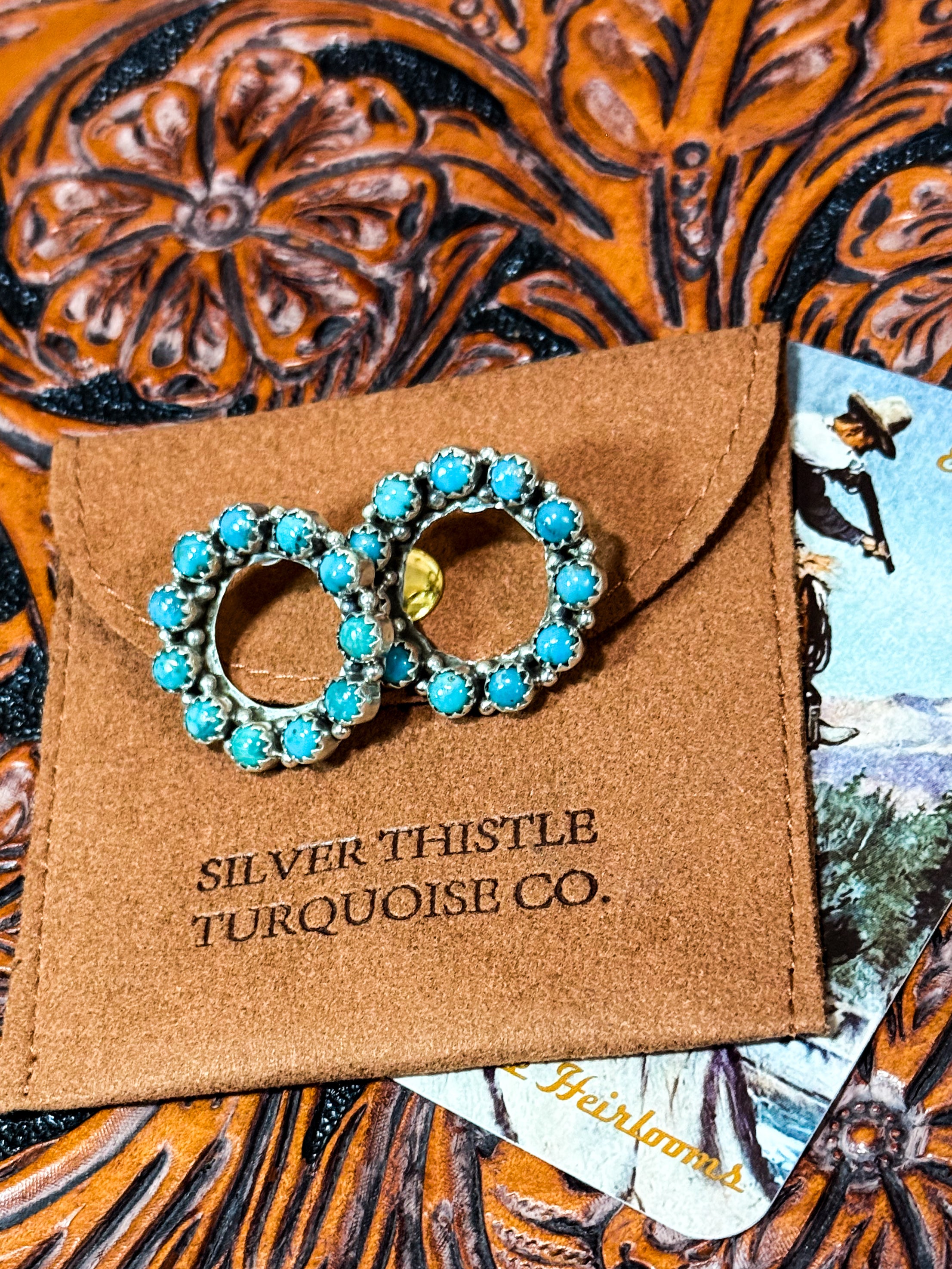 5 mm Royston Turquoise Earrings.