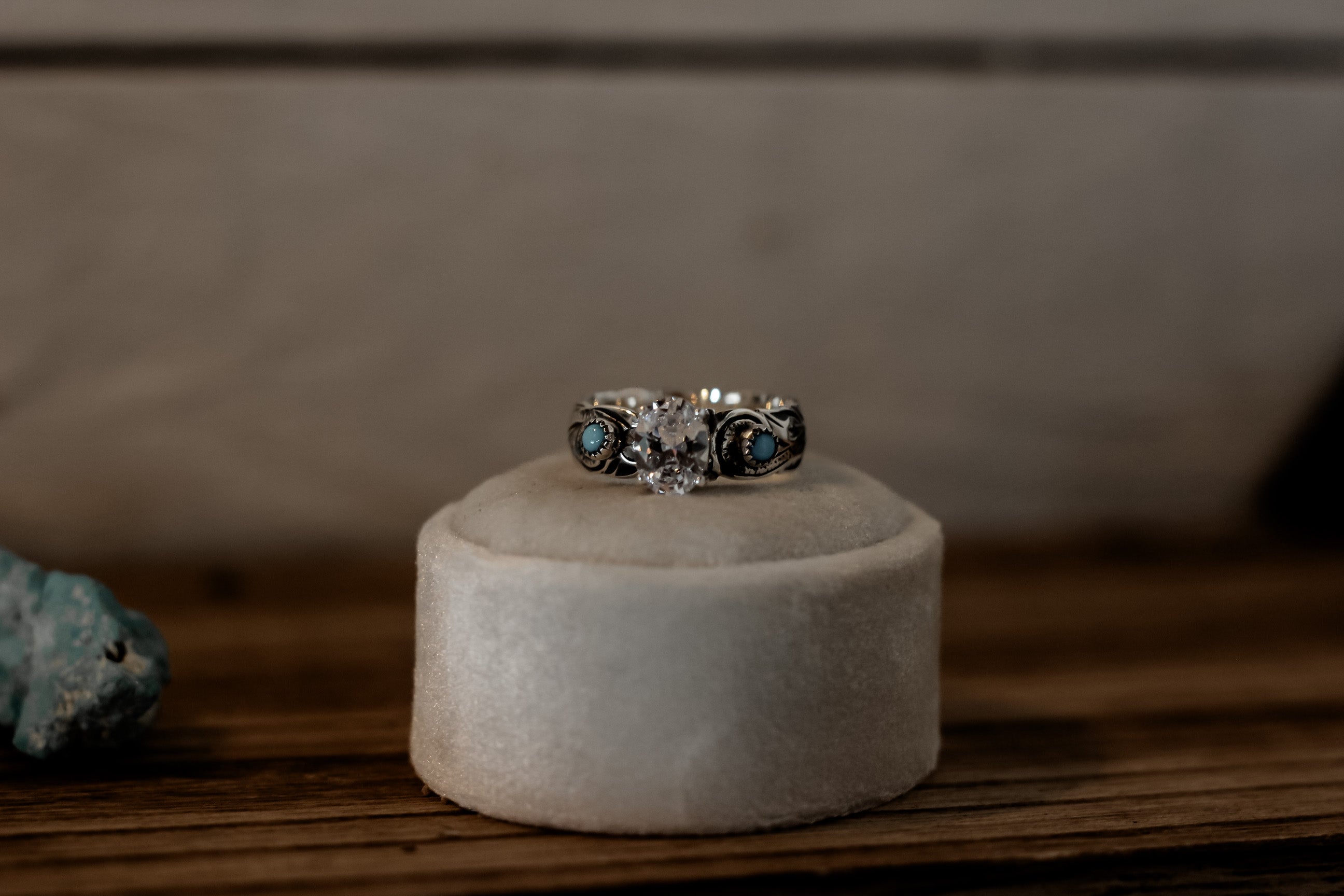 TURQUOISE ON ENGAGEMENT RING ADD ON.