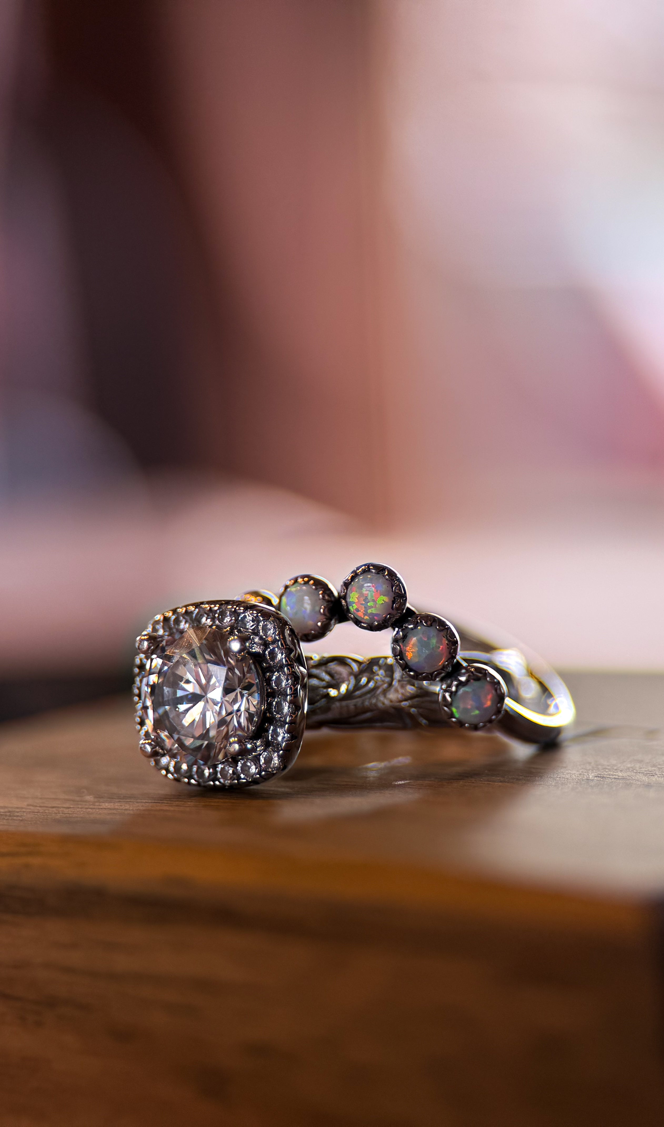 WOMENS OPAL WEDDING BANDS.
