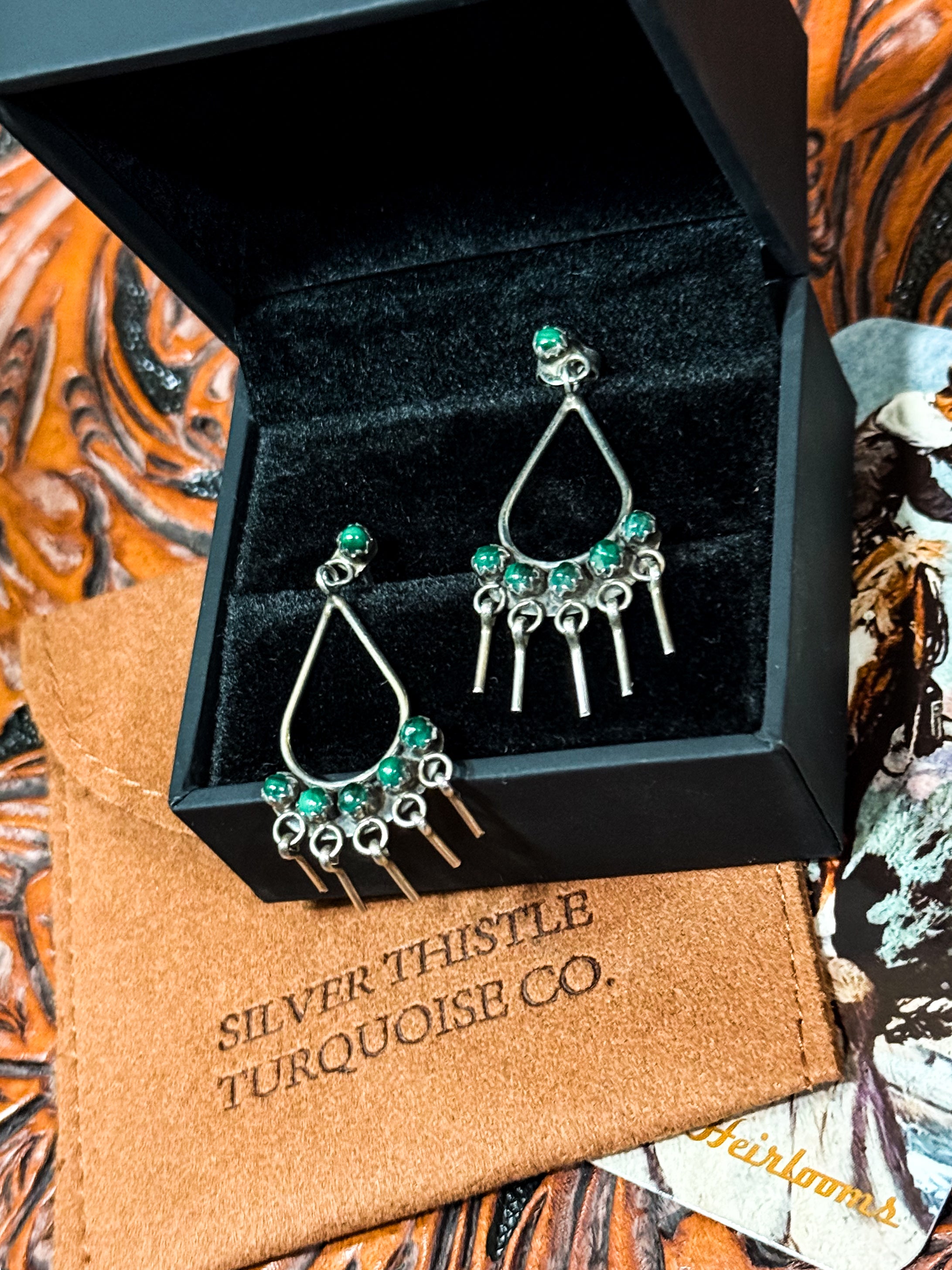 Dainty Malachite Dangle Earrings.