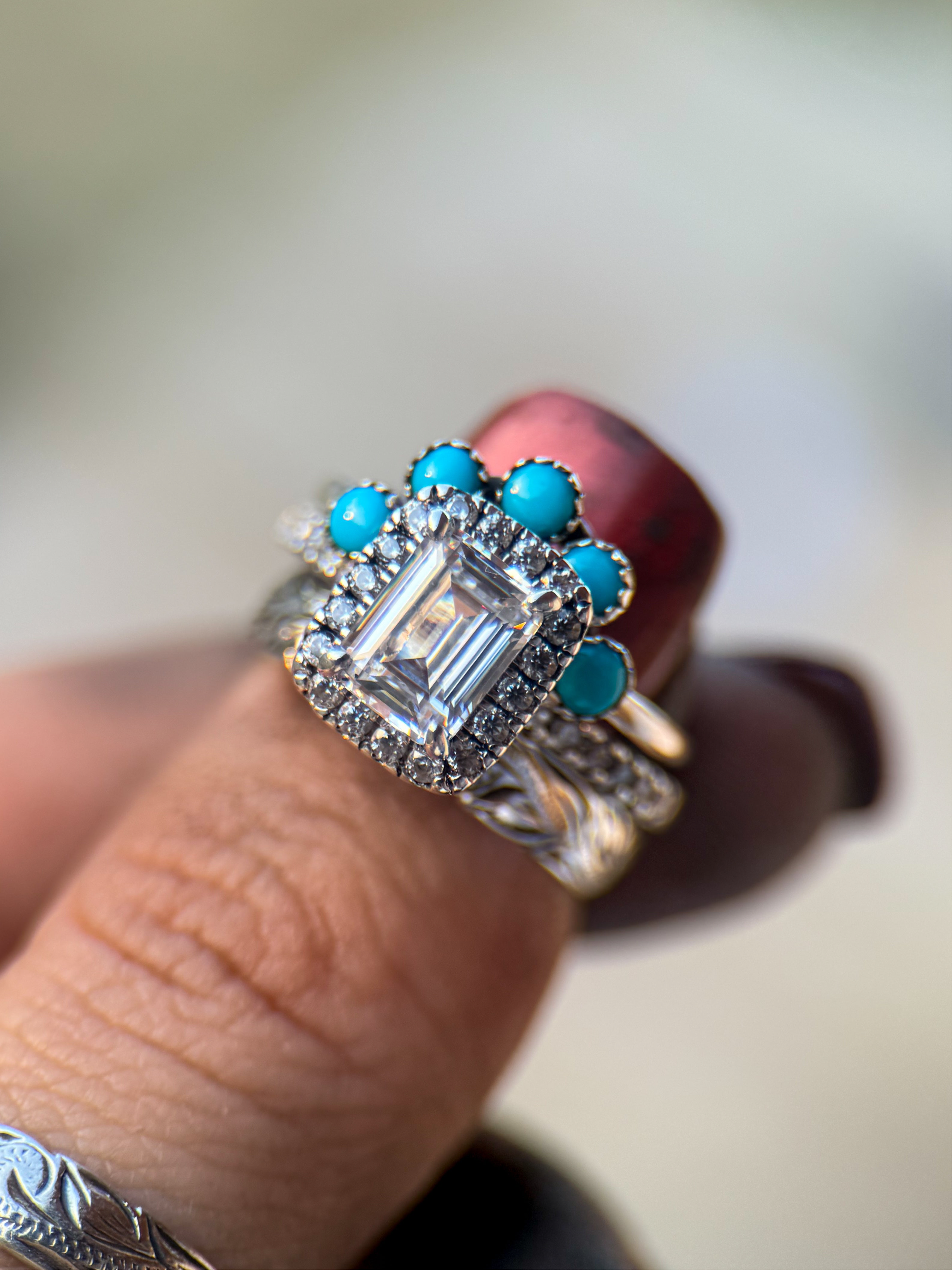 ORIGINAL EMERALD HALO SET.