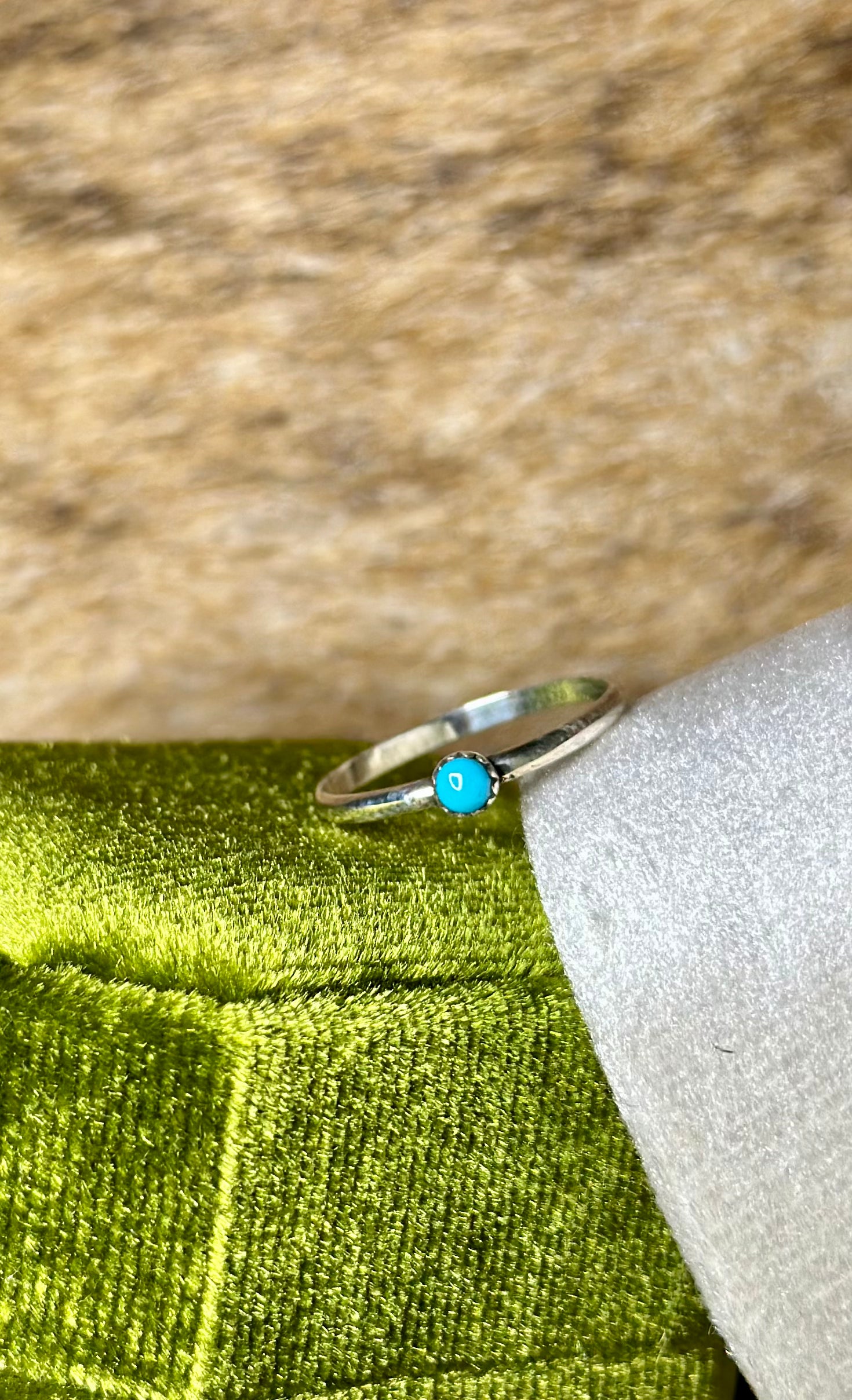 Single 3mm Dainty Turquoise Stack.