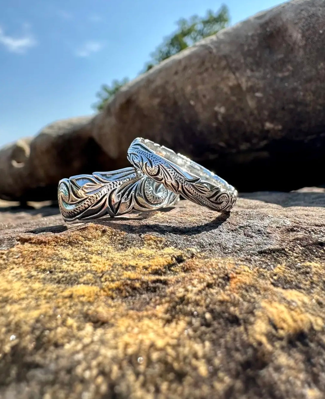 Hand Engraved Custom Wedding Band. (Different widths available)