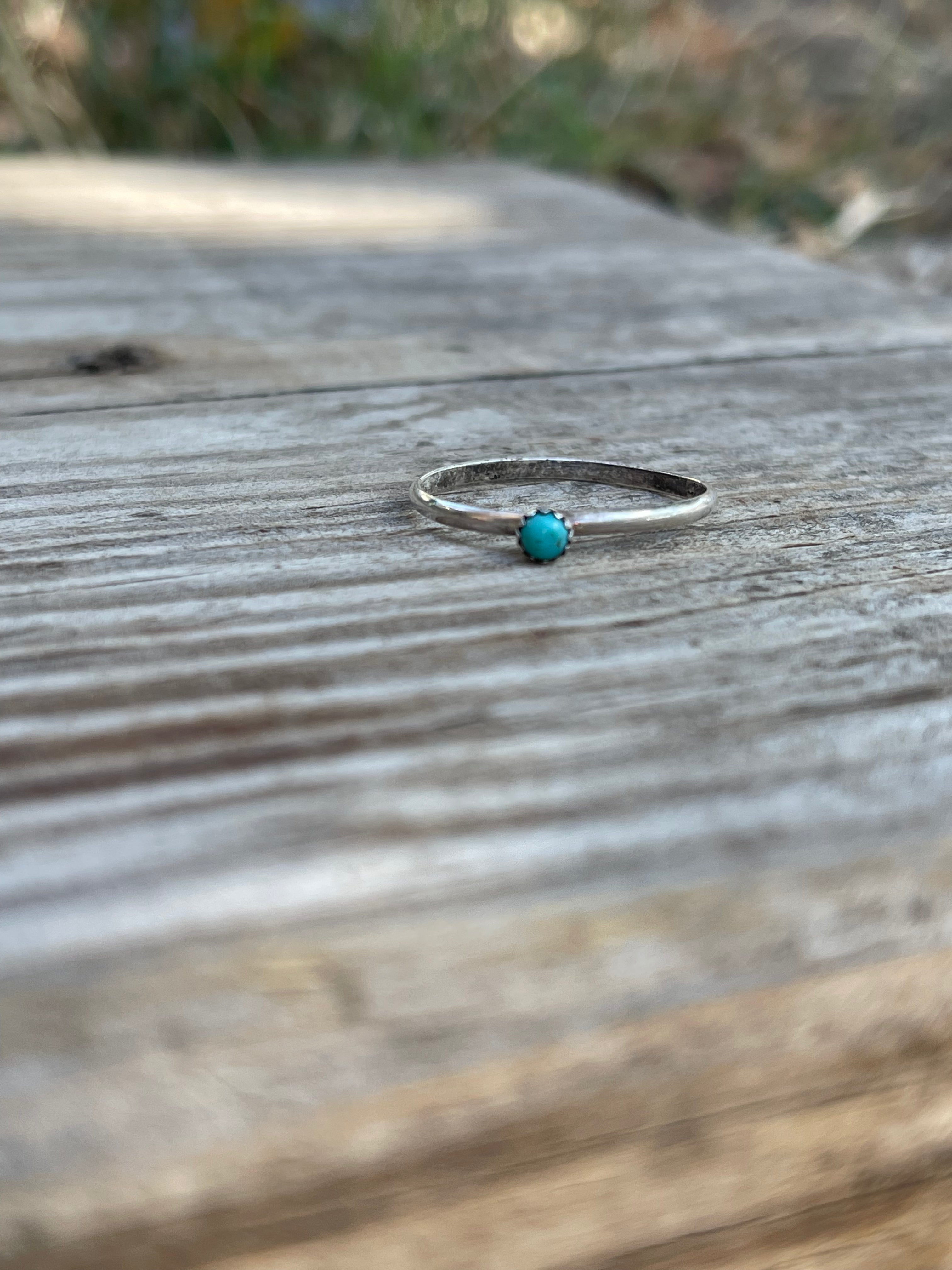 Single 3mm Dainty Turquoise Stack.